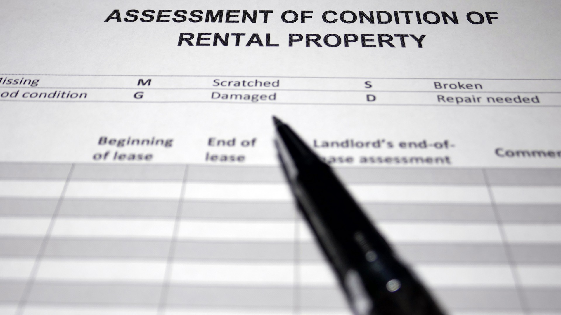 Rental Property Assesment Form